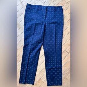 Dalia Navy and Green Patterned Ankle length pants
